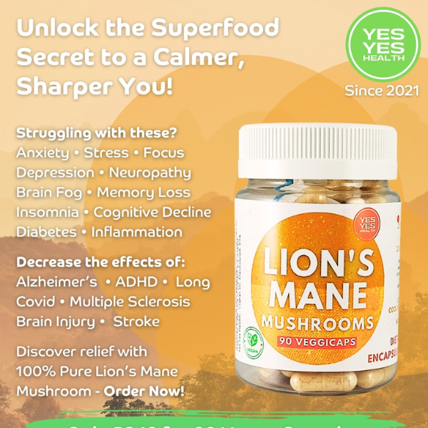 Lions' Mane Mushroom 100% Pure - 90 Caps