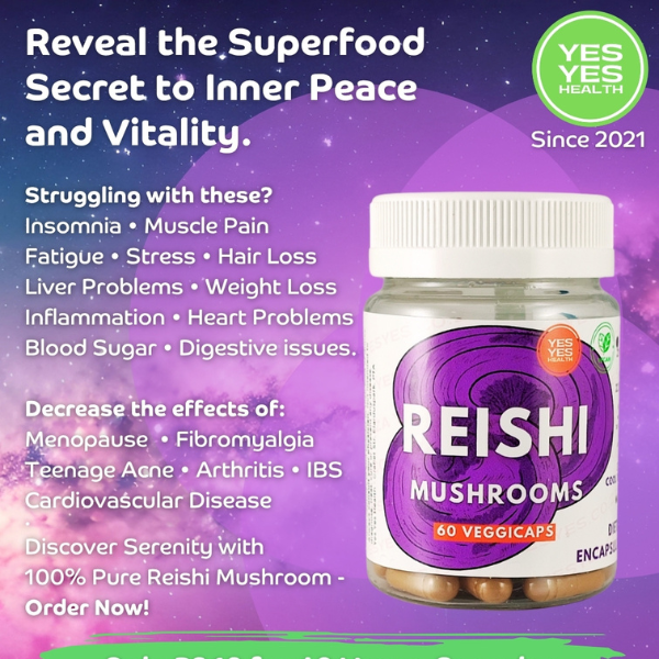 Reishi Mushroom 100% Pure - 60 Caps