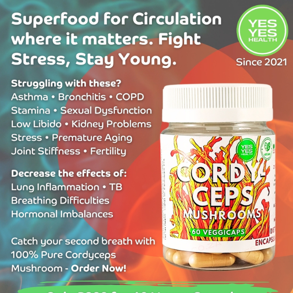 Cordyceps Mushroom 100% Pure - 60 Caps